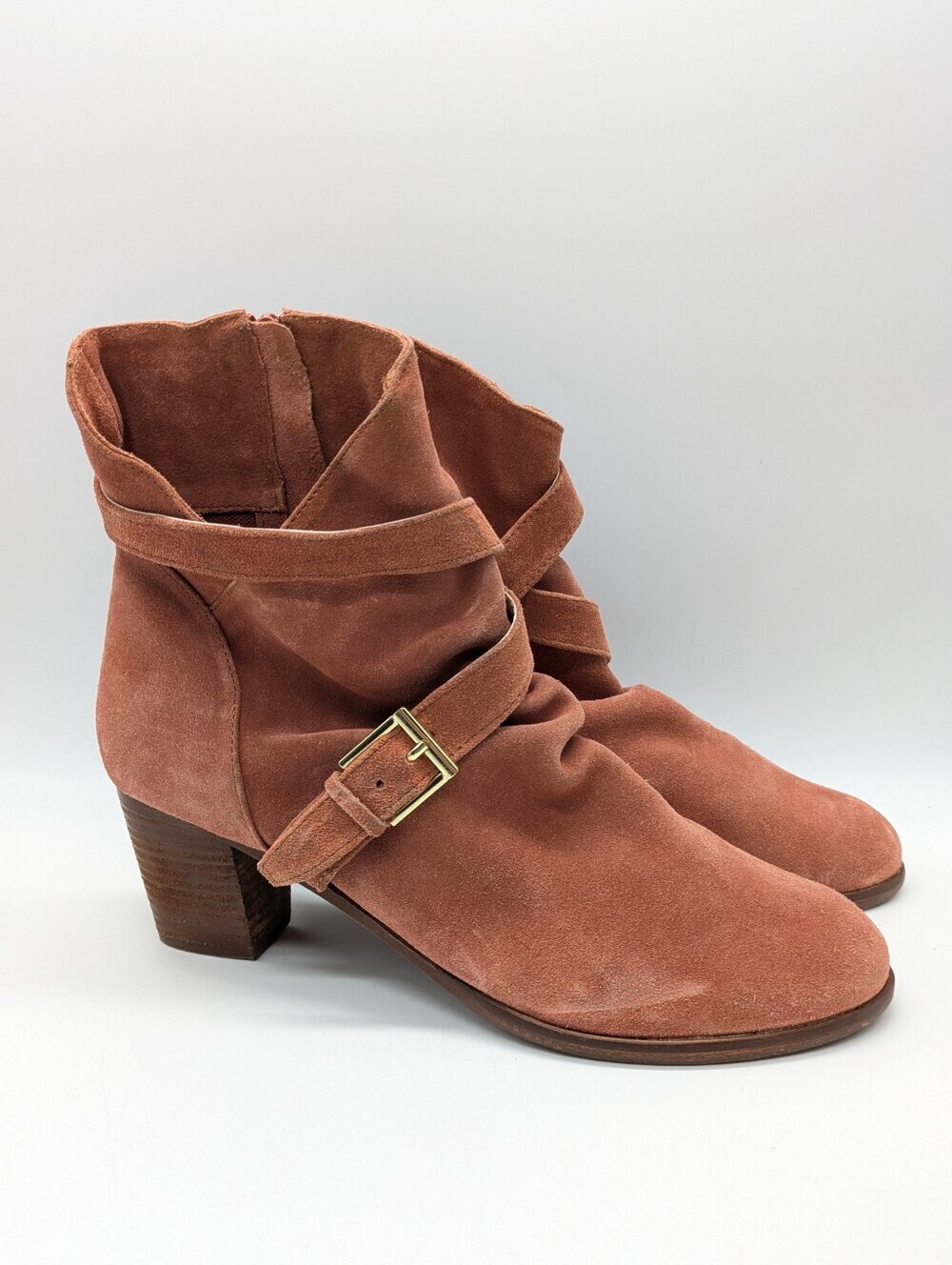 Matisse Harper Burnt Orange Suede Leather Heeled Ankle Bootie 11